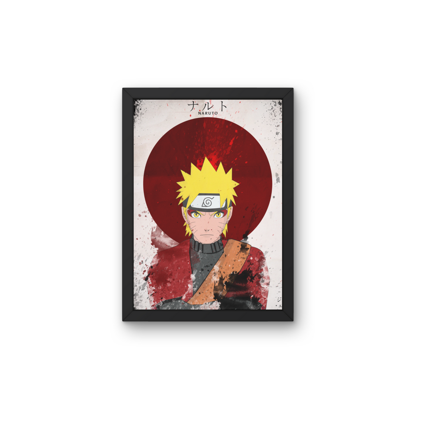 Framed wall art featuring Naruto Uzumaki from the anime Naruto, ideal for anime wall decor and modern wall art design for bedrooms or living rooms.