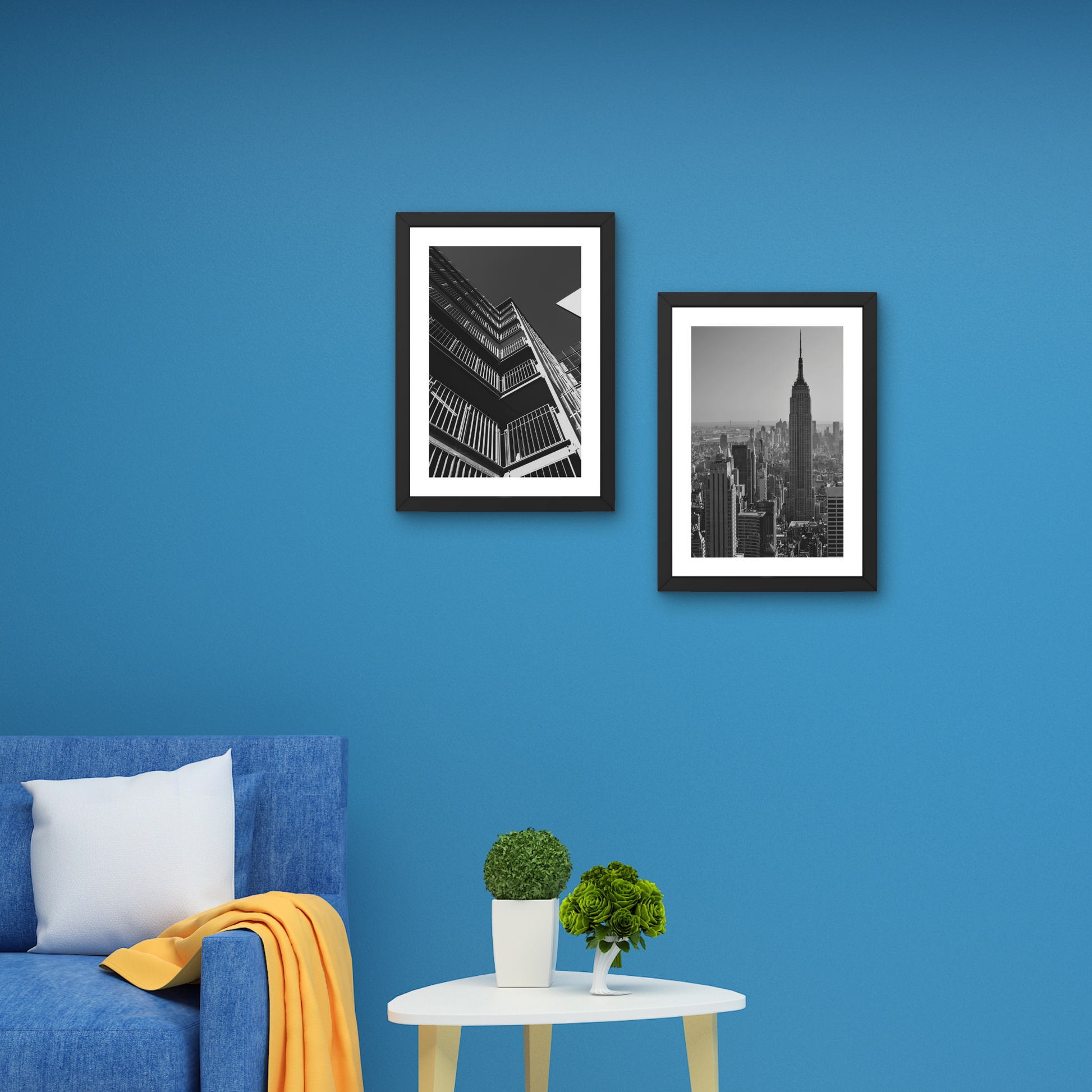 Abstract wall art of urban reflections in a minimalist black and white design.




